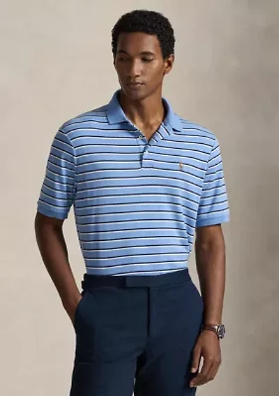 Men's Classic Fit Striped Soft Cotton Polo Shirt