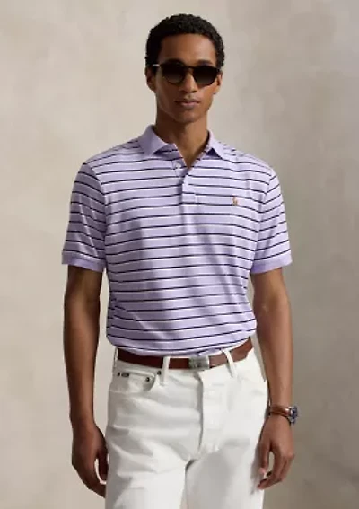 Men's Classic Fit Striped Soft Cotton Polo Shirt