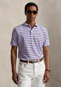 Men's Classic Fit Striped Soft Cotton Polo Shirt