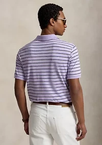 Men's Classic Fit Striped Soft Cotton Polo Shirt