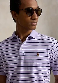 Men's Classic Fit Striped Soft Cotton Polo Shirt