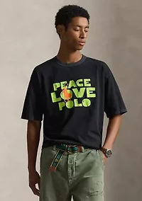 Men's Classic Fit Peace Love Polo T-Shirt
