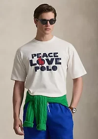 Men's Classic Fit Peace Love Polo T-Shirt