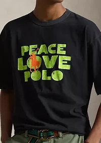 Men's Classic Fit Peace Love Polo T-Shirt