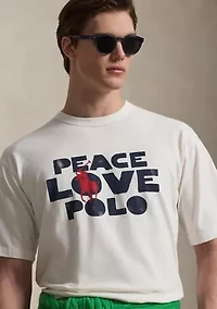 Men's Classic Fit Peace Love Polo T-Shirt