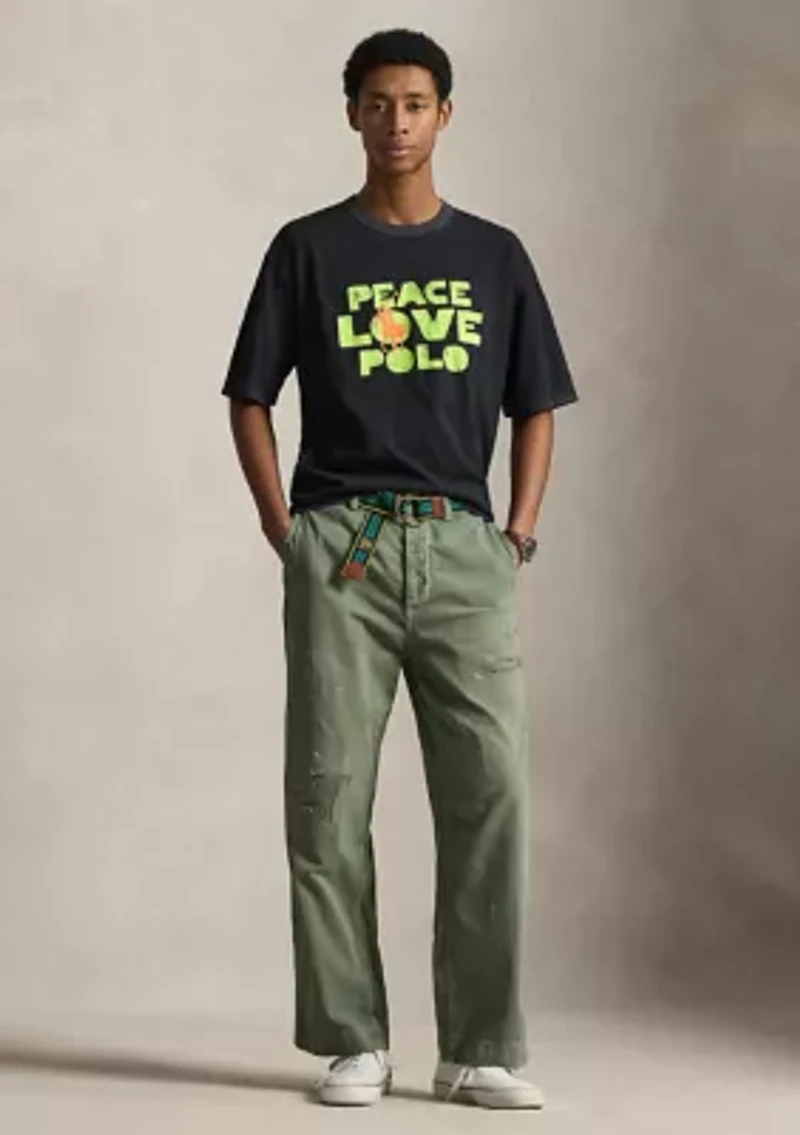 Men's Classic Fit Peace Love Polo T-Shirt