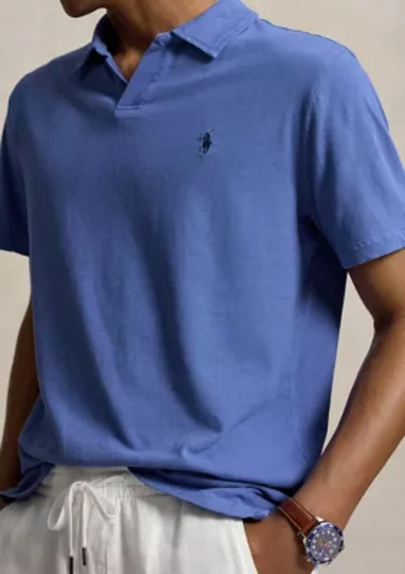 Men's Standard Fit Cotton-Linen Polo Shirt