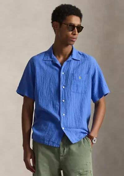 Classic Fit Linen-Blend Seersucker Shirt