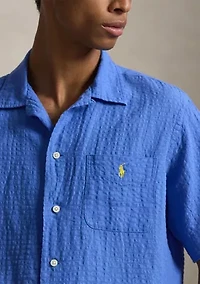 Classic Fit Linen-Blend Seersucker Shirt