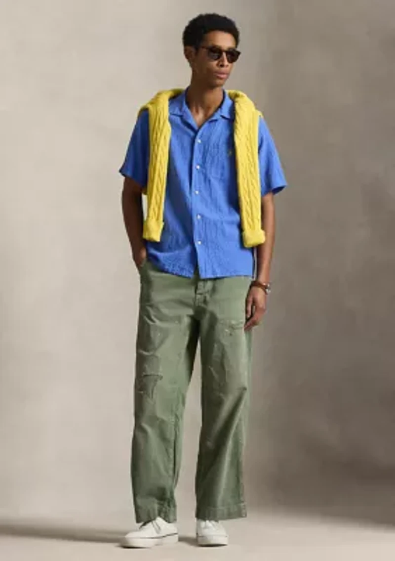 Classic Fit Linen-Blend Seersucker Shirt