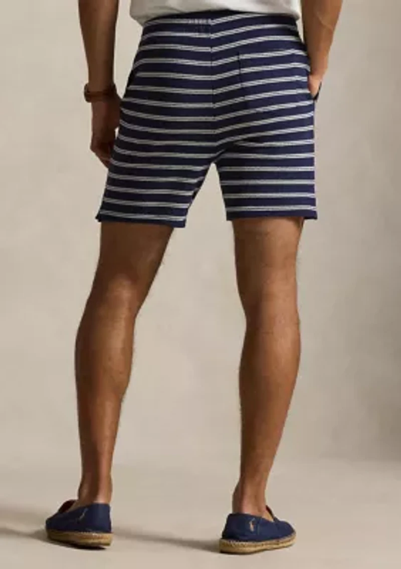 Men's 6" Striped Pointelle-Ribbed Shorts