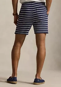 Men's 6" Striped Pointelle-Ribbed Shorts