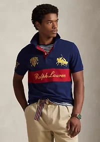 Classic Fit Crest Mesh Polo Shirt
