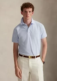 Classic Striped Stretch Mesh Polo Shirt
