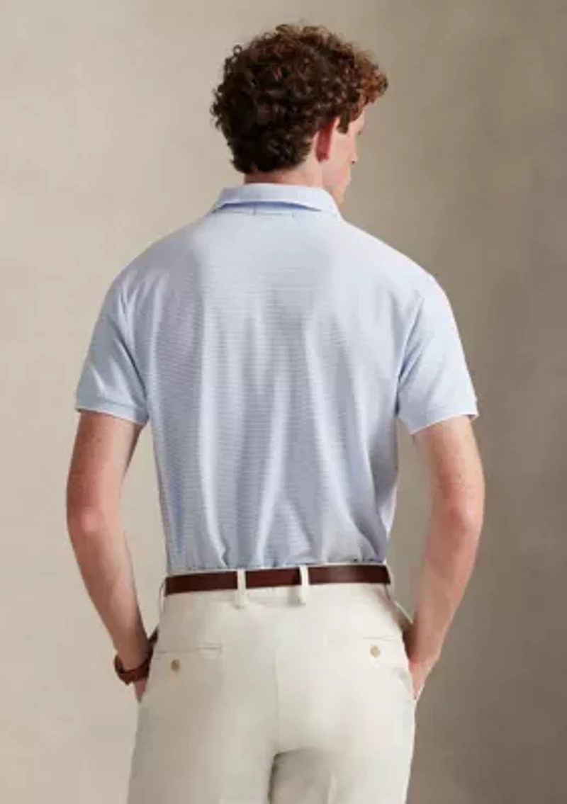 Classic Striped Stretch Mesh Polo Shirt