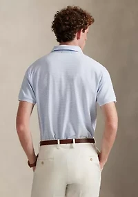 Classic Striped Stretch Mesh Polo Shirt