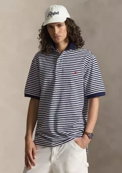 Big & Tall Striped Mesh Polo Shirt