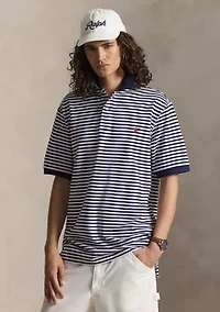 Big & Tall Striped Mesh Polo Shirt