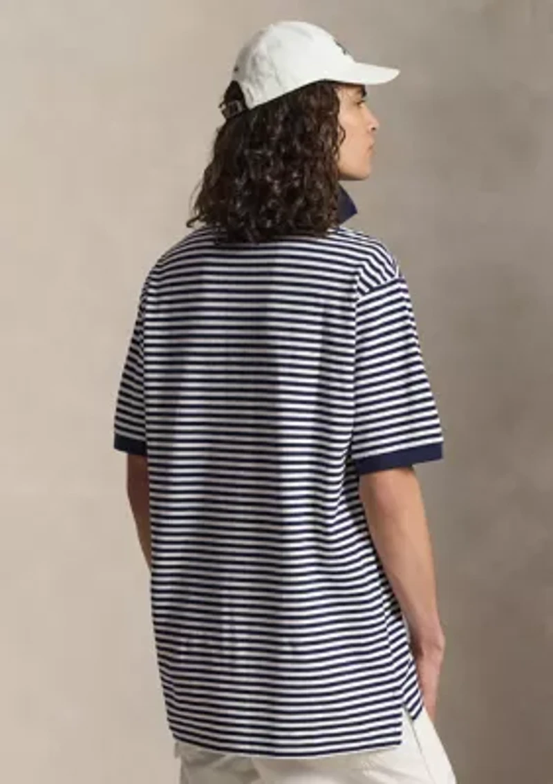 Big & Tall Striped Mesh Polo Shirt