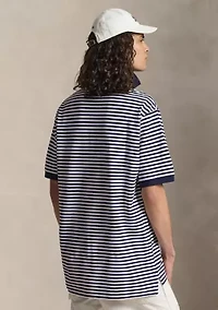 Big & Tall Striped Mesh Polo Shirt