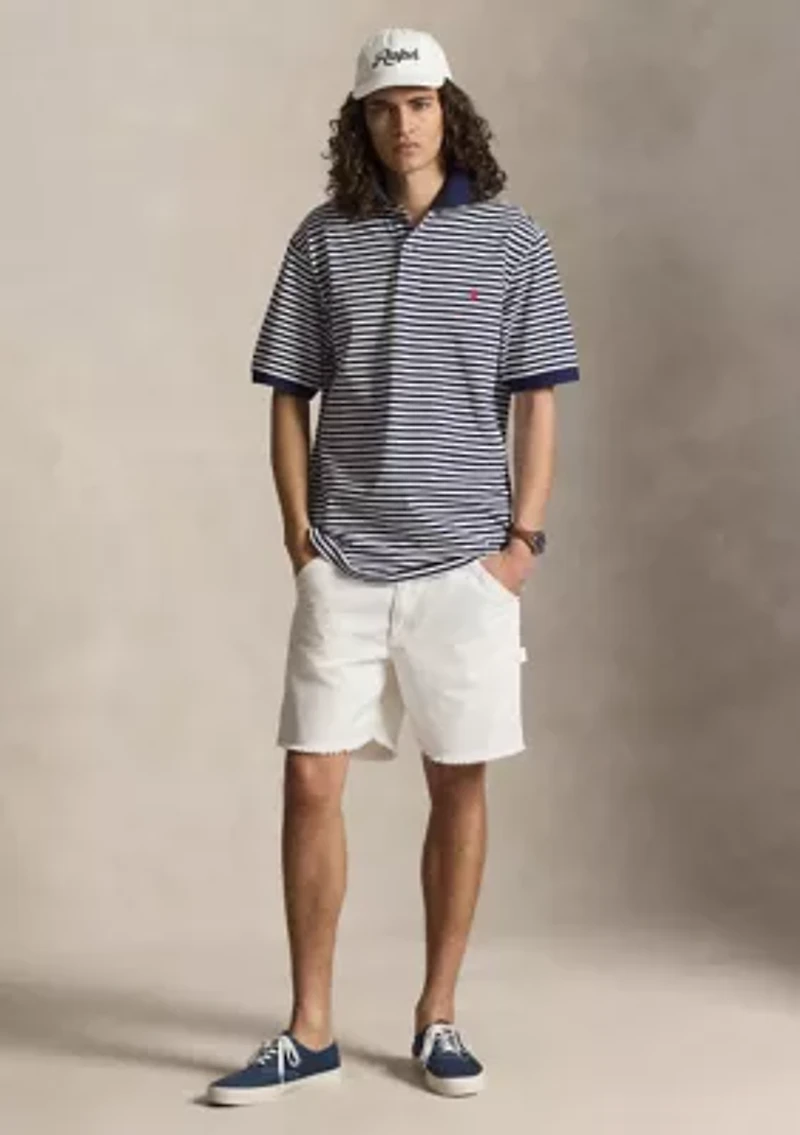 Big & Tall Striped Mesh Polo Shirt