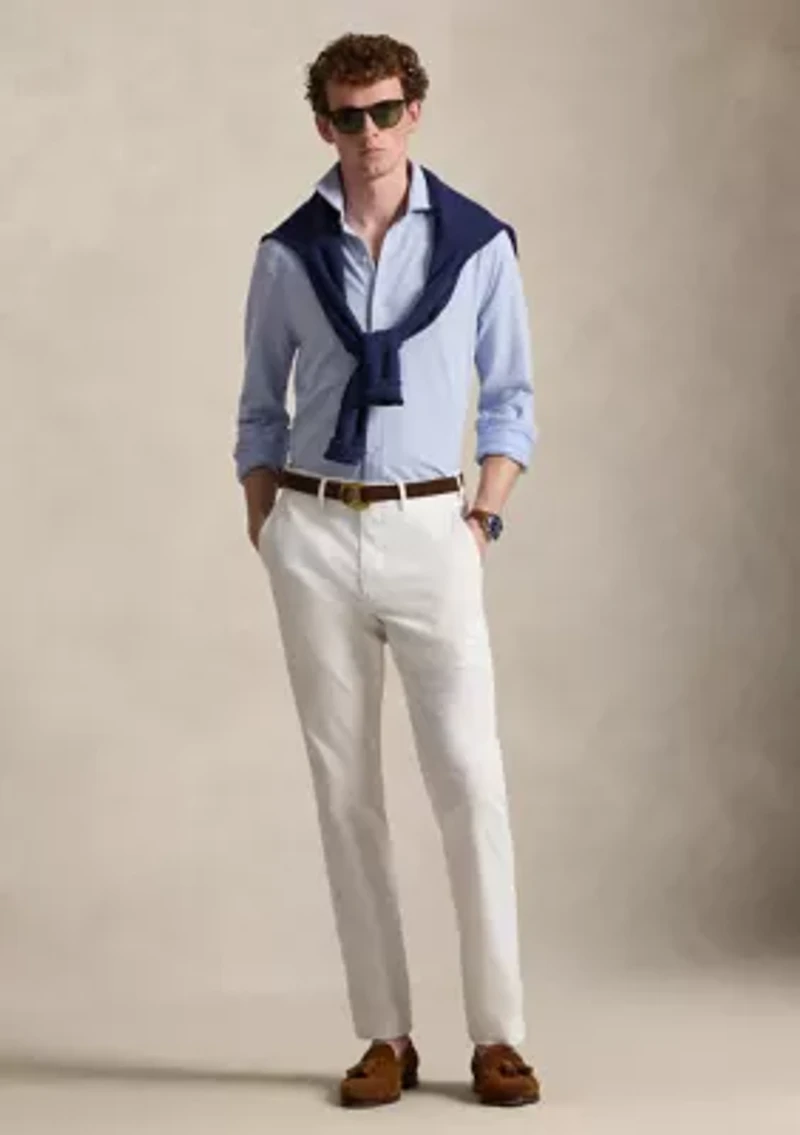 Plaid Jersey Spread-Collar Shirt