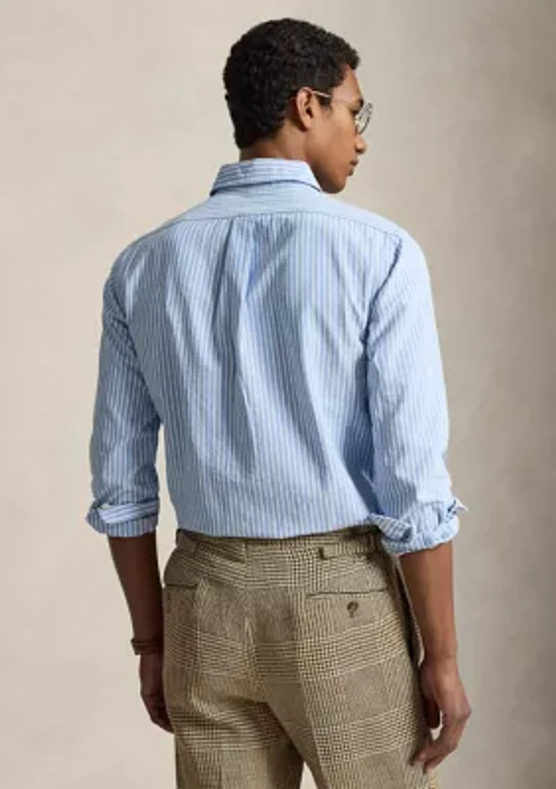 Men's Classic Fit Striped Seersucker Shirt