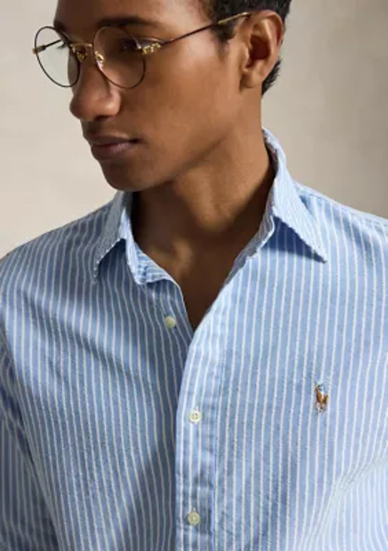 Men's Classic Fit Striped Seersucker Shirt
