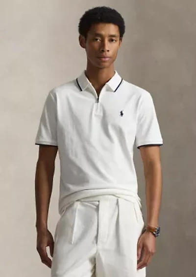 Men's Classic Fit Stretch Mesh Zip Polo Shirt
