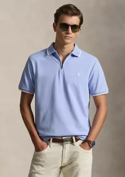 Men's Classic Fit Stretch Mesh Zip Polo Shirt