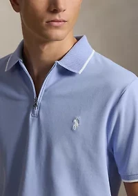 Men's Classic Fit Stretch Mesh Zip Polo Shirt
