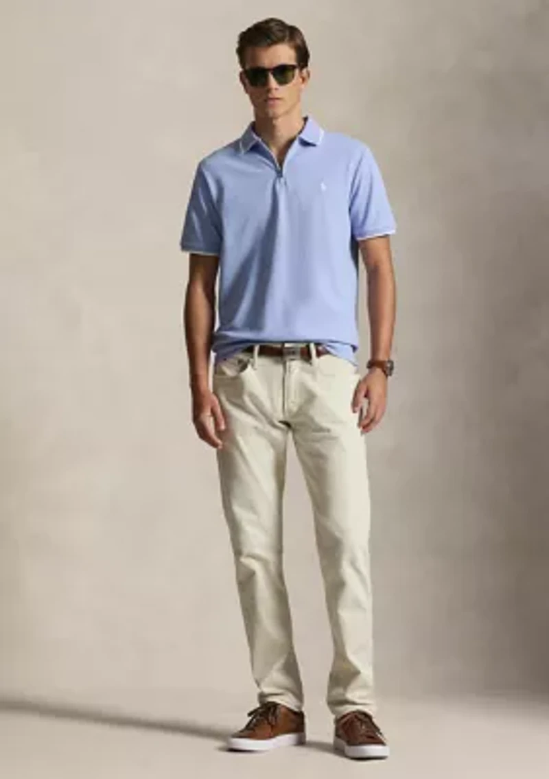 Men's Classic Fit Stretch Mesh Zip Polo Shirt