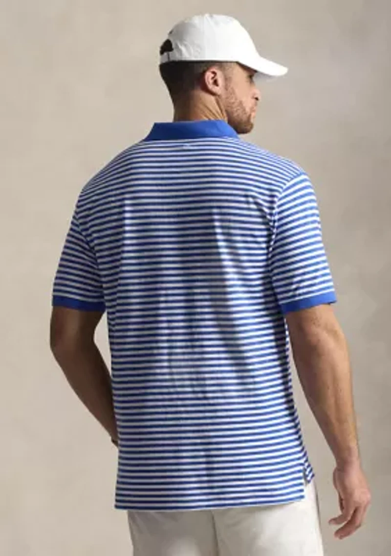 Big & Tall Striped Mesh Polo Shirt