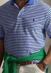 Big & Tall Striped Mesh Polo Shirt