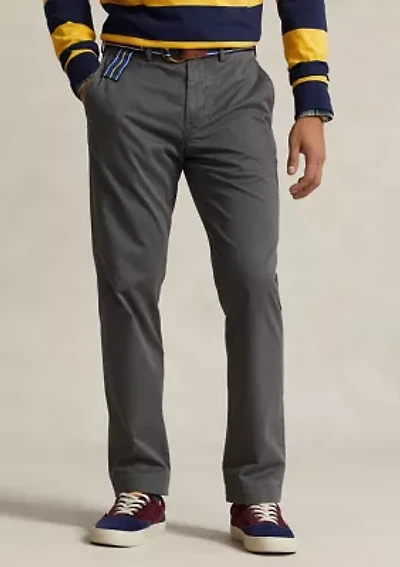 Stretch Straight Fit Washed Chino Pants
