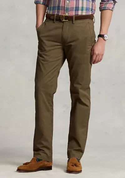 Stretch Straight Fit Washed Chino Pants