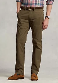 Stretch Straight Fit Washed Chino Pants