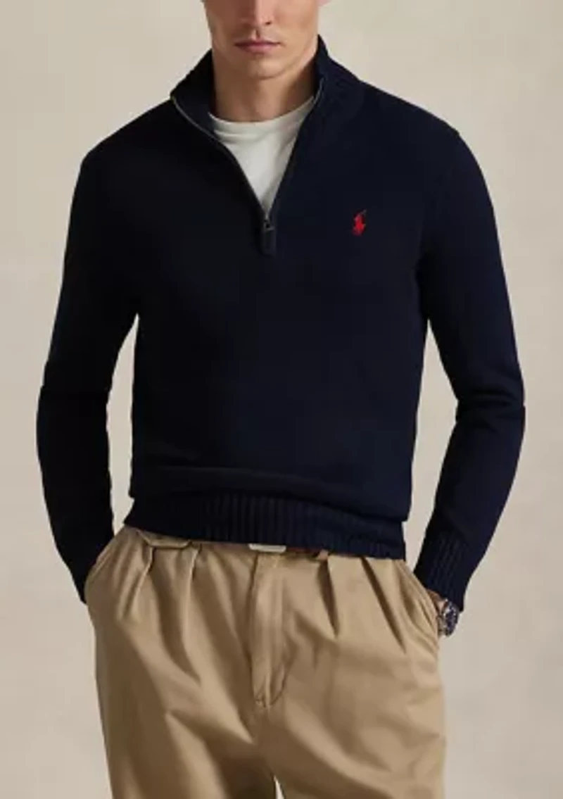 Cotton Quarter-Zip Sweater