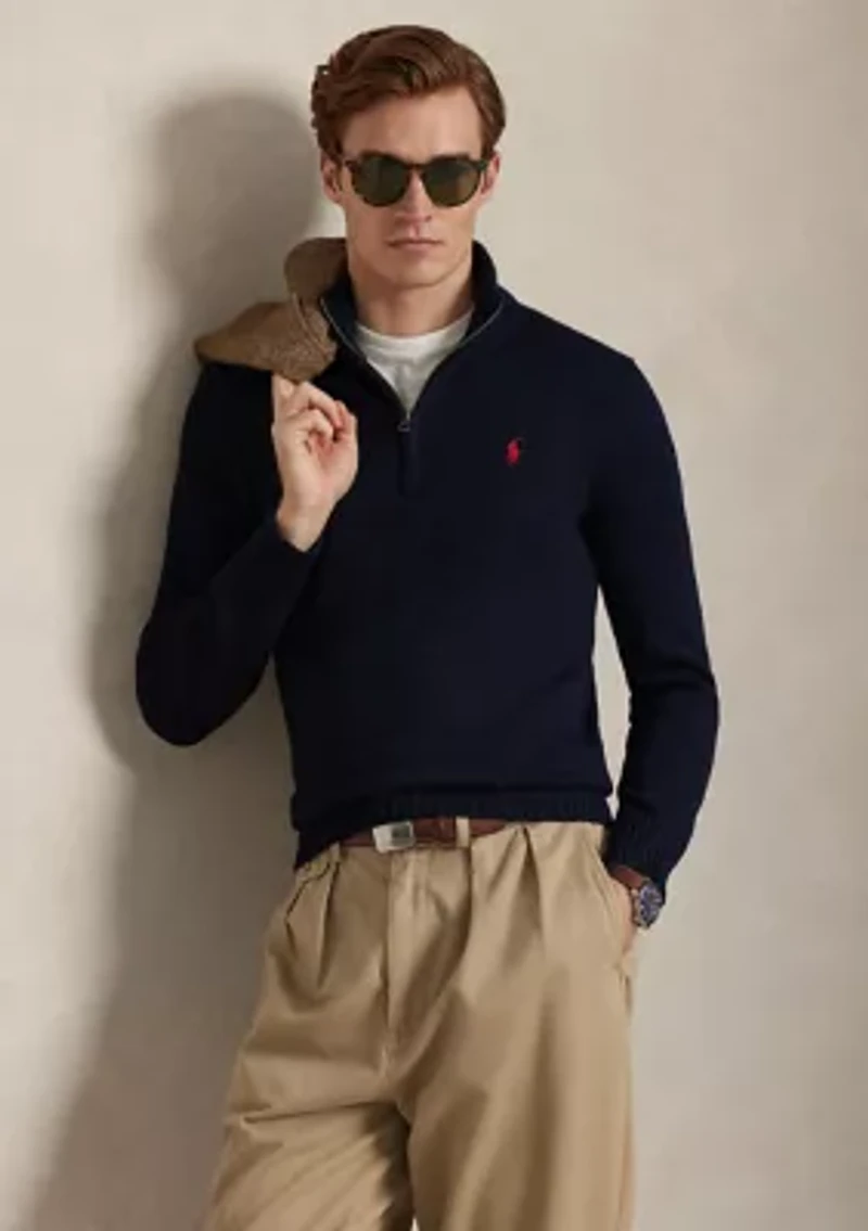 Cotton Quarter-Zip Sweater
