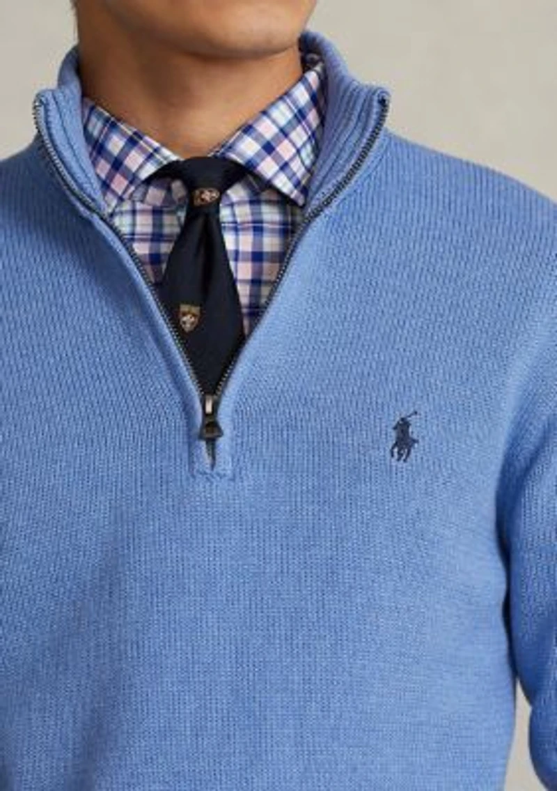 Cotton Quarter-Zip Sweater