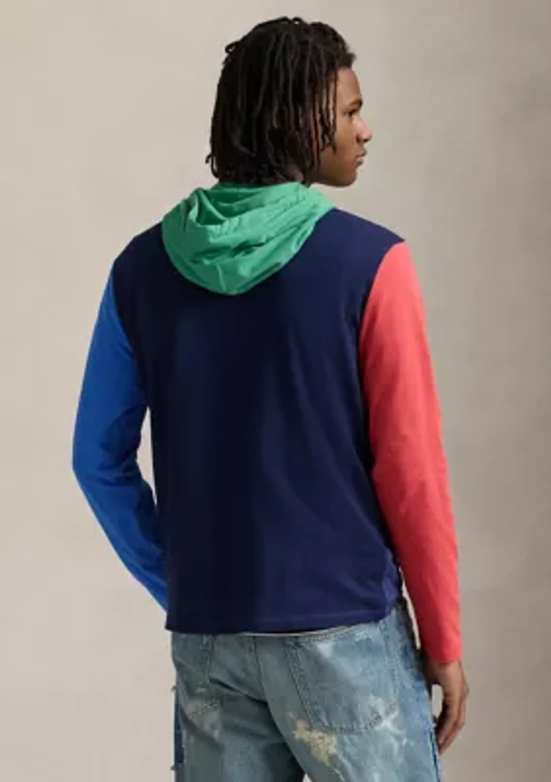 Color-Blocked Jersey Hooded T-Shirt