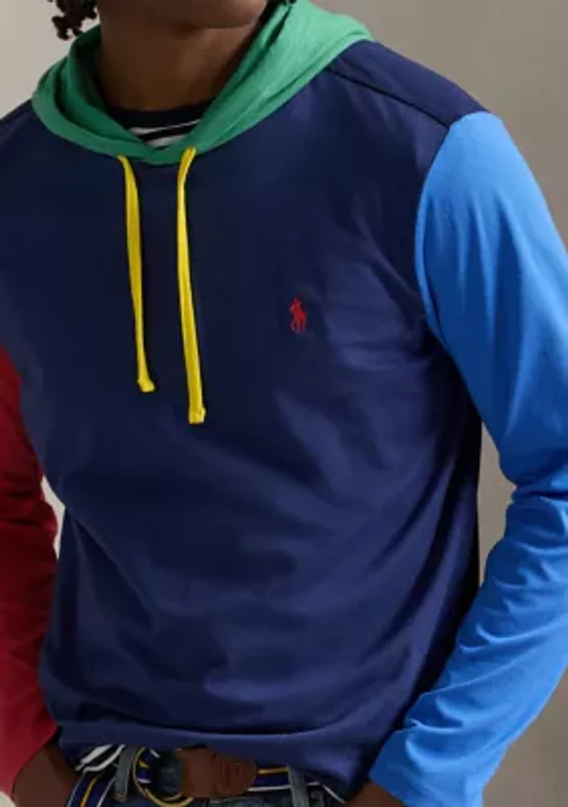 Color-Blocked Jersey Hooded T-Shirt