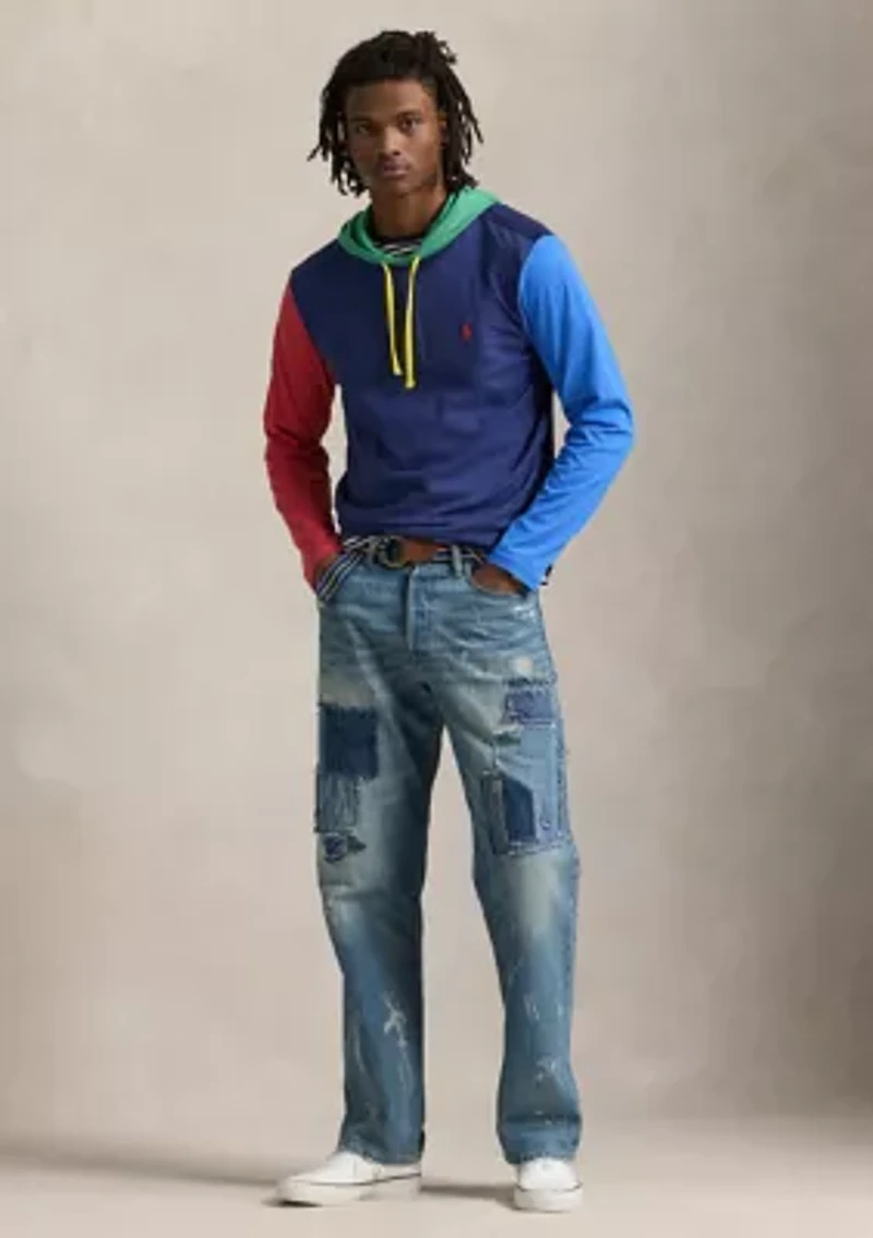 Color-Blocked Jersey Hooded T-Shirt