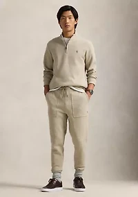 Double Knit Mesh Quarter Zip Pullover Sweatshirt