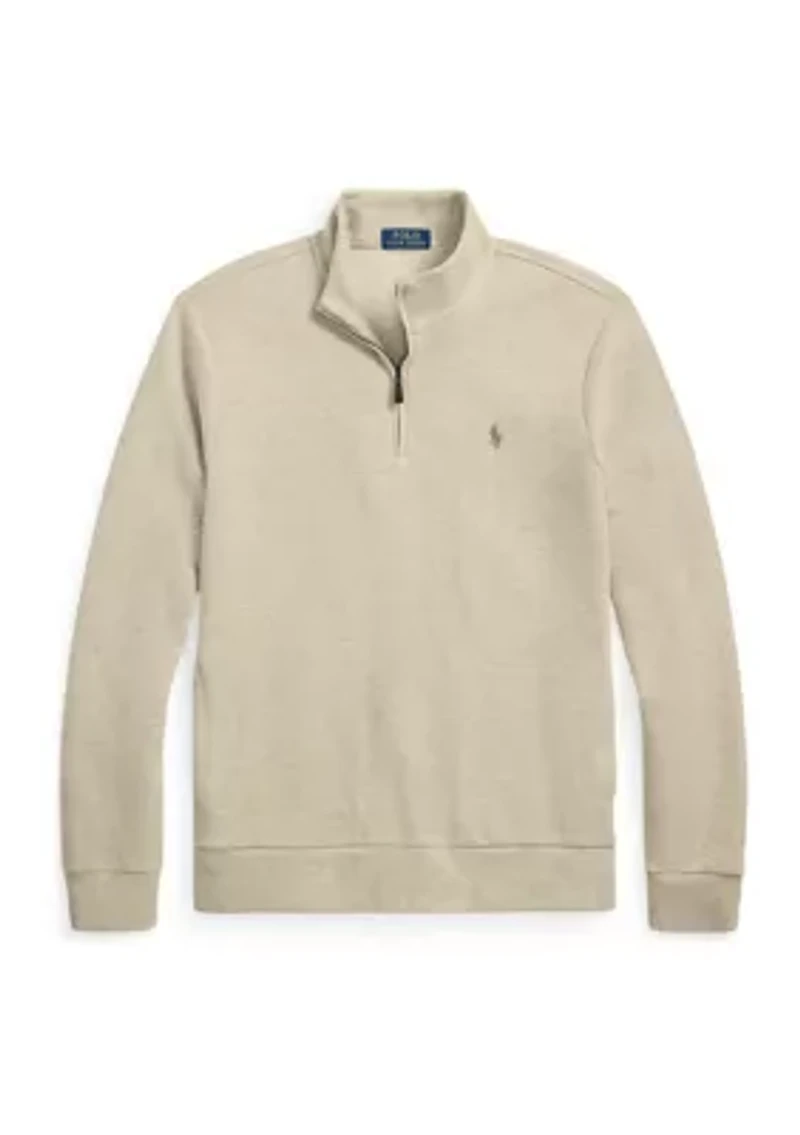 Double Knit Mesh Quarter Zip Pullover Sweatshirt