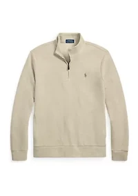 Double Knit Mesh Quarter Zip Pullover Sweatshirt