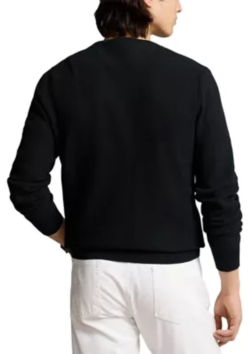 Textured Cotton Crew Neck Sweater