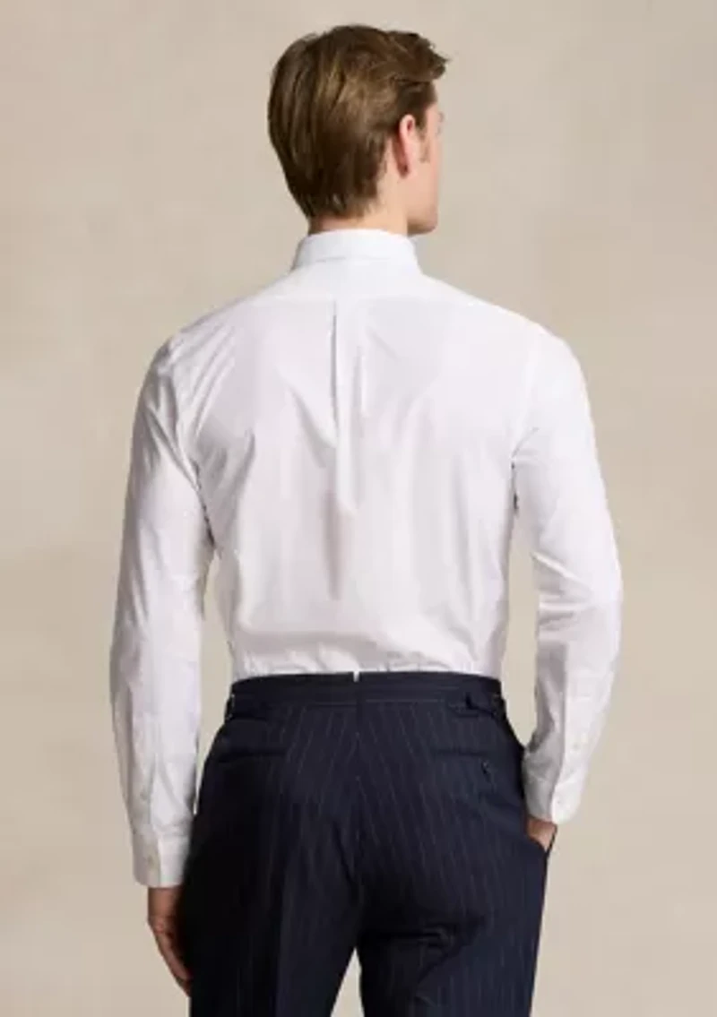 Slim Fit Checked Stretch Poplin Shirt