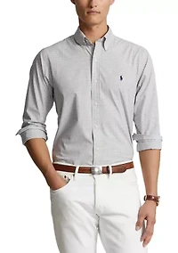 Classic Fit Gingham Stretch Poplin Shirt