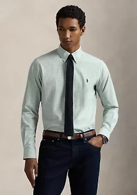 Classic Fit Gingham Stretch Poplin Shirt